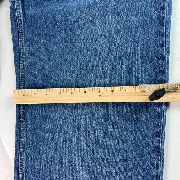 Abercrombie Fitch Jeans Womens 31x28* High Rise Loose Blue Raw Hem Denim Tag 30L - Picture 13 of 16